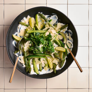 Groene asperge/komkommer salade per 250g