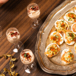 Gerookte eendenmousse hapje